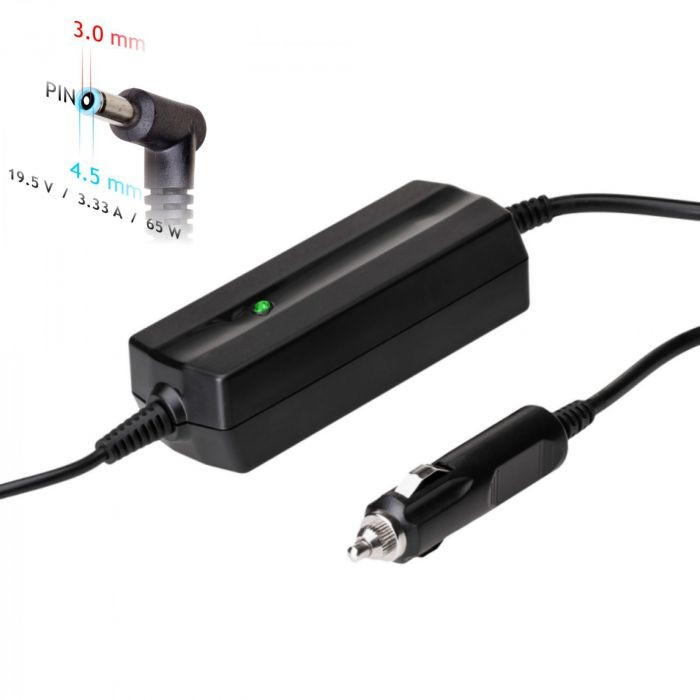 Akyga AK-ND-40 car charger for laptop (19.5V / 3.33A 65W 4.5 x 3.0mm + pin) HP 1.2m