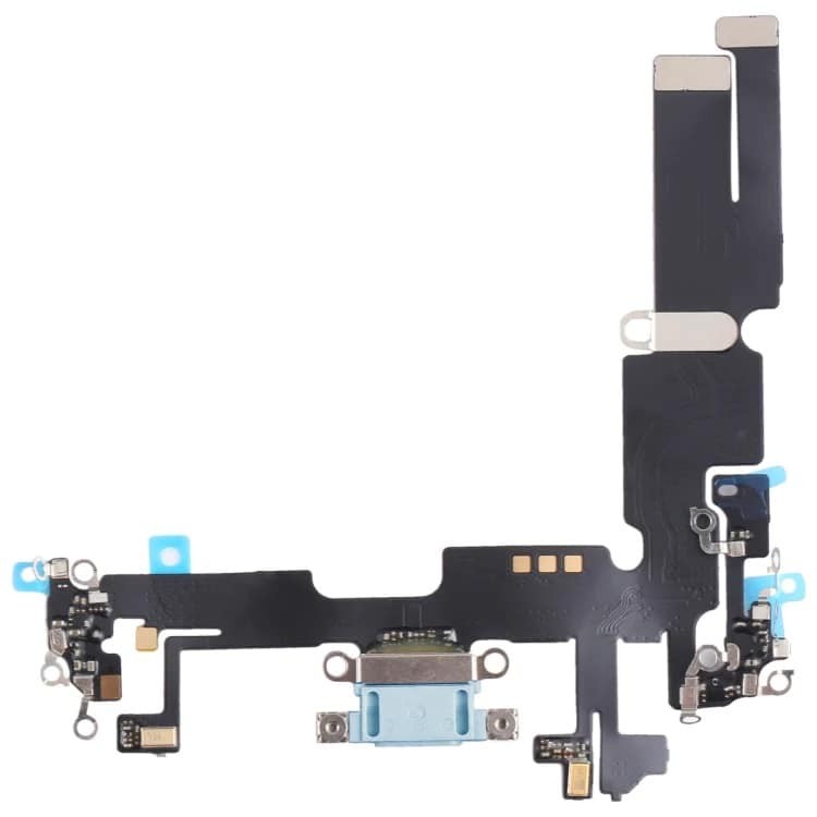 Шлейф для iPhone 14 Plus разъёма зарядки с микрофоном синий Оригинал