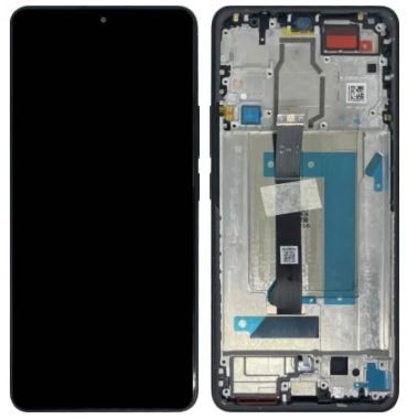 LCD ekranas Xiaomi Poco F6 su jutikliniu ekranu su rėmeliu juodas originalus (service pack)
