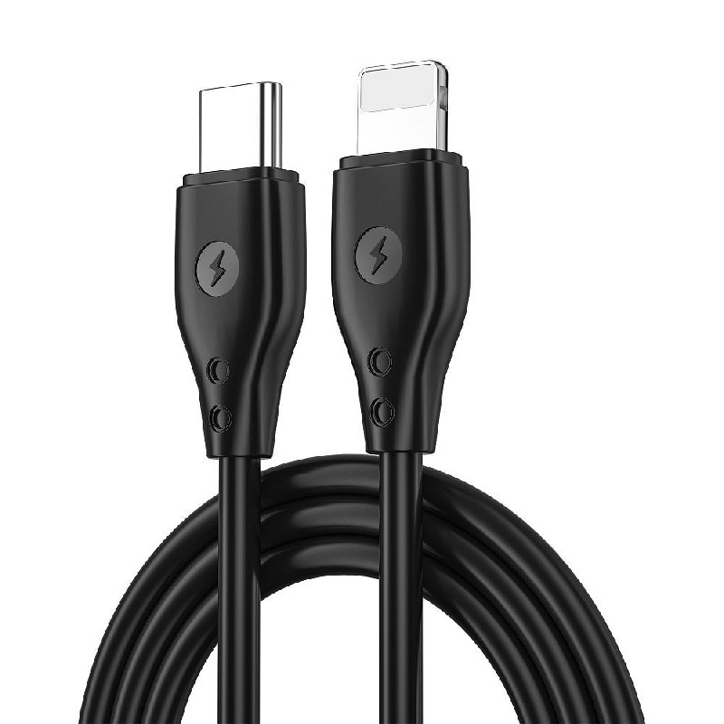 Кабель USB WiWu C002 USB-C (Type-C) на Lightning (30W) 1 м чёрный