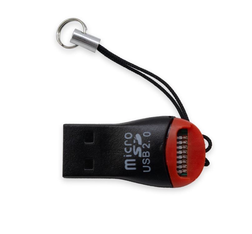 Kortelių skaitytuvas (microSD, USB 2.0) juodas