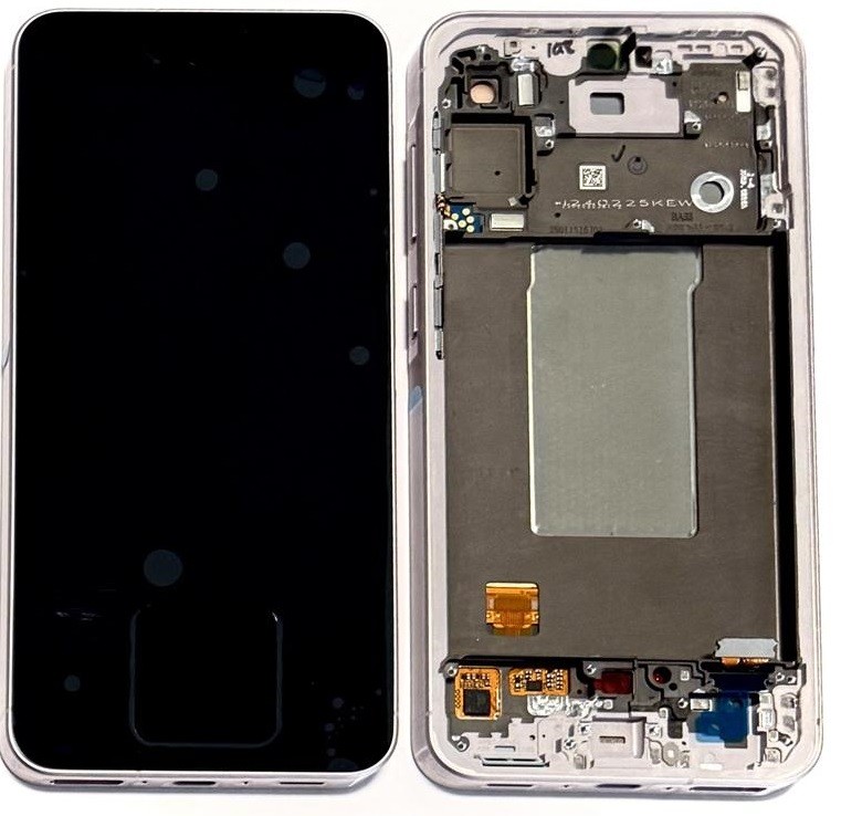 LCD ekranas Samsung A566 A56 5G su jutikliniu ekranu ir rėmu Awesome Graphite originalus (surinktas service pack)