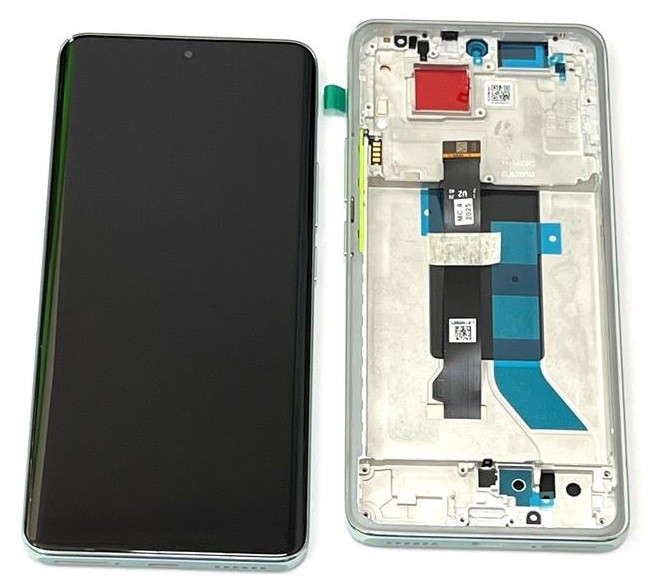 LCD ekranas Xiaomi Redmi Note 14 Pro 5G su jutikliniu ekranu su rėmeliu Coral žalias originalus (service pack)