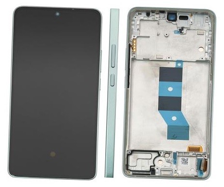 LCD ekranas Xiaomi Redmi Note 14 5G su lietimui jautriu ekranu su rėmu Coral Green originalus (service pack)