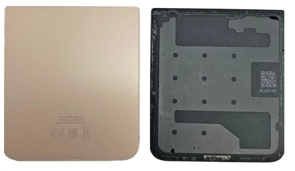 Нижняя задняя крышка для Samsung F721 Z Flip4 5G розово-золотой Оригинал (б/у Grade C)