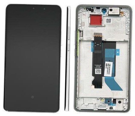 LCD ekranas Xiaomi Poco X7 5G su jutikliniu ekranu su rėmeliu sidabrinis originalus (aptarnavimo pakuotė)