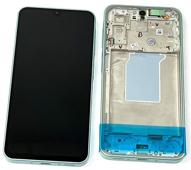 LCD ekranas Samsung A266 A26 5G su jutikliniu ekranu ir rėmeliu mėtų spalvos originalus (serviso paketas)
