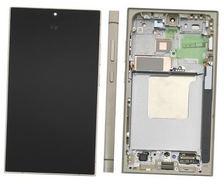 LCD ekranas Samsung S928 S24 Ultra su lietimo ekranu ir rėmeliu Titanium Grey/Orange/Violet originalus (surinktas service pack)
