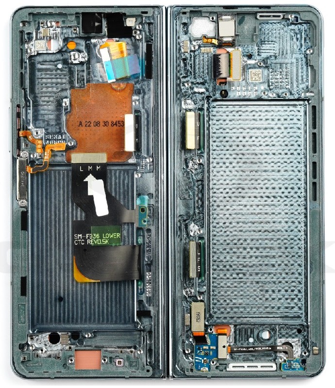 Vidurinis korpusas Samsung F936 Z Fold4 5G Graygreen originalus (naudotas Grade B)