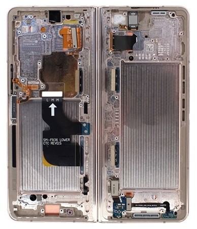 Vidurinis korpusas Samsung F936 Z Fold4 5G Beige originalus (naudotas Grade B)