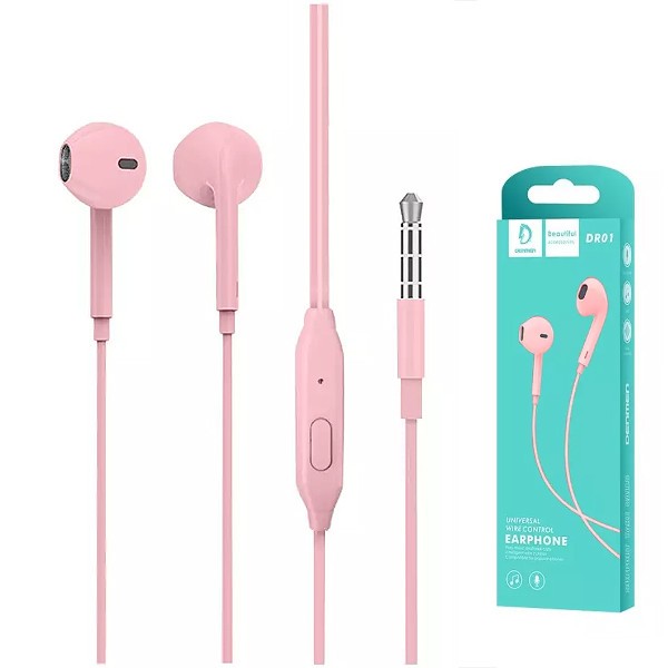 Handsfree Denmen (DR01P) 3.5mm pink