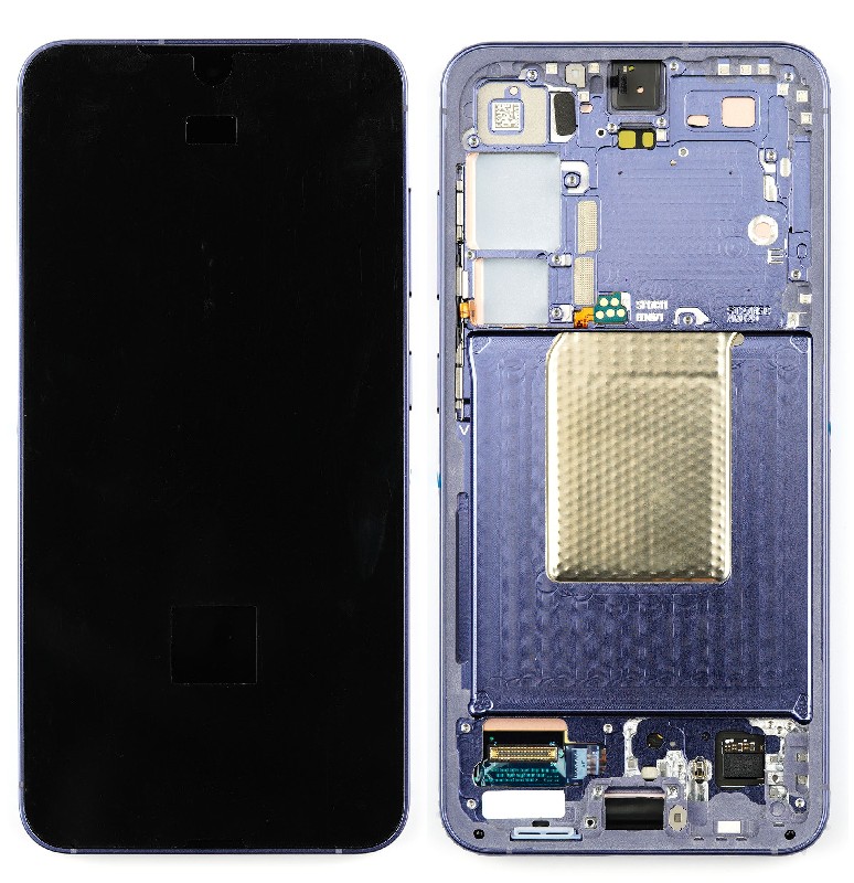 LCD ekranas Samsung S921 S24 su lietimo ekranu ir rėmeliu Cobalt Violet originalus (surinktas service pack)