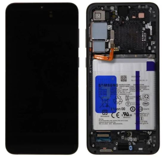 LCD ekranas Samsung S916 S23+ 5G su lietimo ekranu ir rėmeliu Phantom Black originalus (naudotas Grade B)