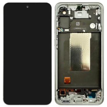 LCD ekranas Samsung A566 A56 5G su jutikliniu ekranu ir rėmu Graphite OLED (tikras dydis)
