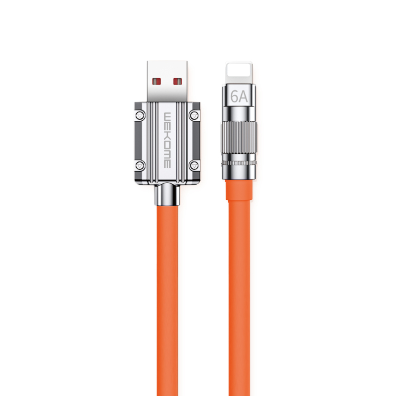 WEKOME WDC-186 Wingle Series USB-A–Lightning įkrovimo ir duomenų laidas, 1 m, oranžinis