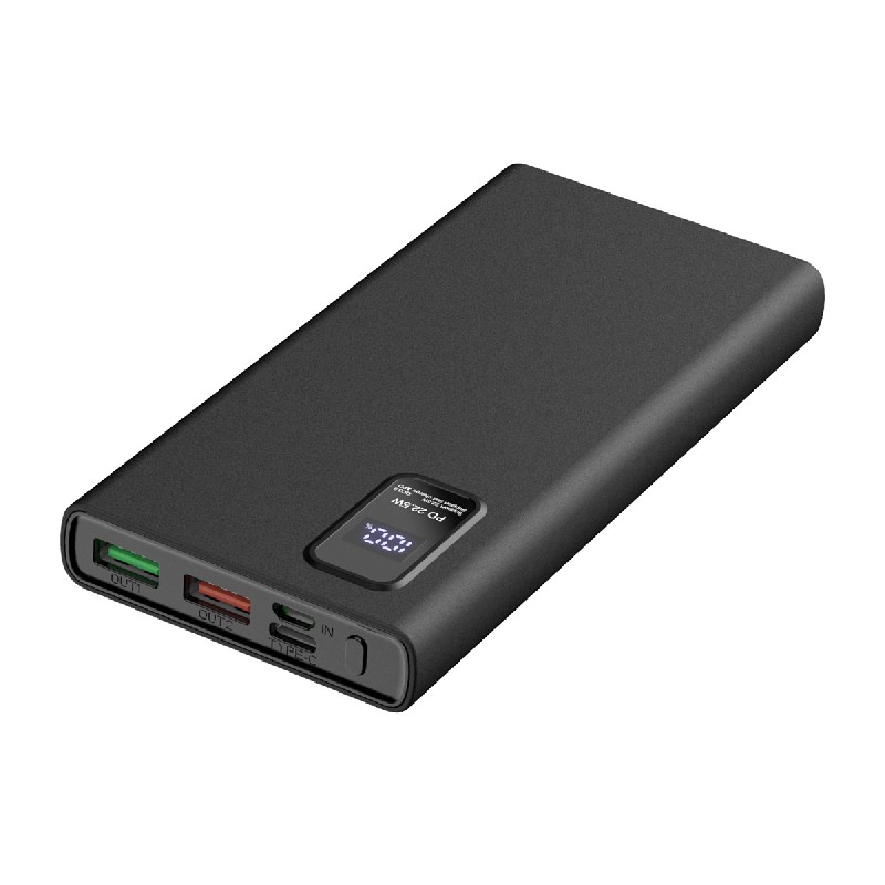 Power Bank Platinet LED 10000mAh (2xUSB; 1xType-C; QC3.0 22.5W) black