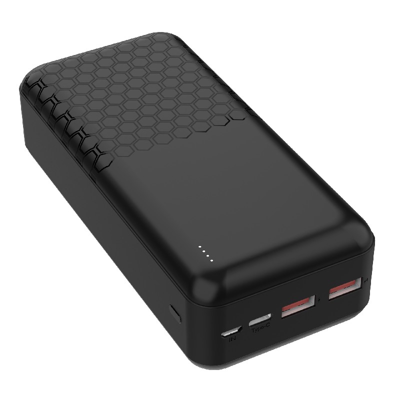 Power Bank Platinet 30000mAh (2xUSB; 1xType-C; QC3.0 22.5W) black