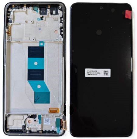 LCD ekranas Xiaomi Poco M7 Pro 5G su jutikliniu ekranu su rėmeliu juodas originalus (service pack)