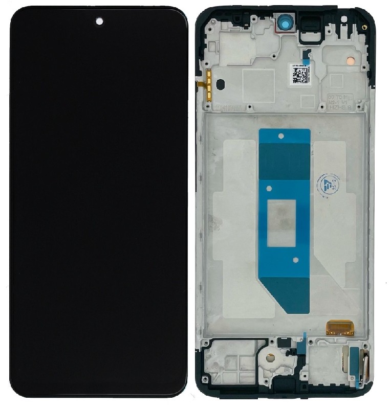 LCD ekranas Xiaomi Redmi Note 14 4G (Europe, JG2) su lietimui jautriu ekranu su rėmu juodas OLED