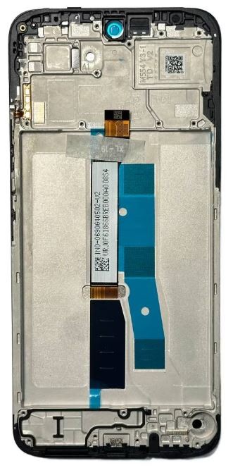 LCD ekranas Xiaomi Redmi 15 4G (Global)/Poco M7 4G (Global) su jutikliniu ekranu ir rėmeliu juodas originalus (aptarnavimo pakuotė)