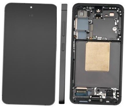LCD ekranas Samsung S921 S24 su lietimo ekranu ir rėmeliu Onyx Black originalus (naudotas Grade A)