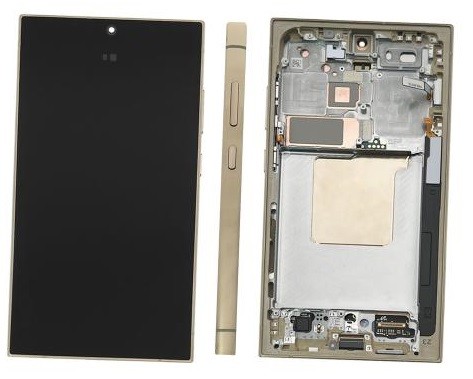 LCD ekranas Samsung S928 S24 Ultra su lietimo ekranu ir rėmeliu Titanium Yellow originalus (naudotas Grade B)