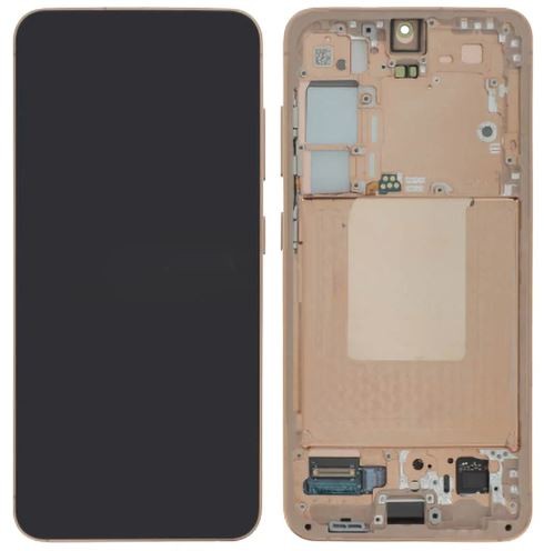 LCD ekranas Samsung S921 S24 su lietimo ekranu ir rėmeliu Amber Yellow originalus (naudotas Grade A)