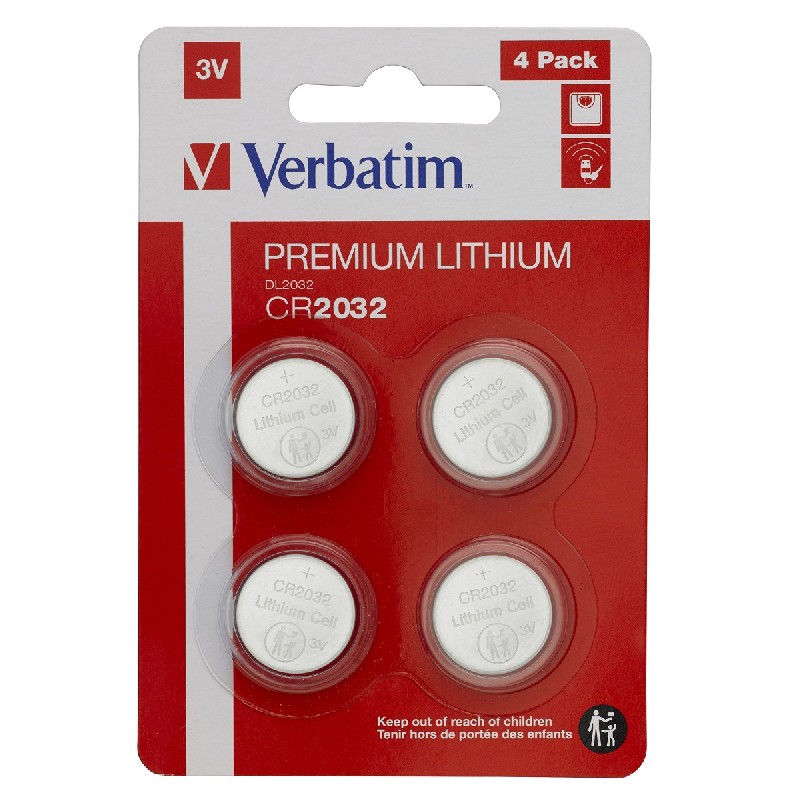 Литиевые батарейки Verbatim 3V CR2032 (4 шт.)