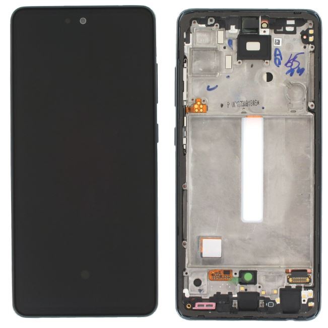 LCD ekranas Samsung A525/A526 A52 4G/5G 2021 su jutikliniu ekranu ir rėmeliu Awesome Black originalus (serviso paketas)