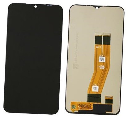 LCD ekranas Samsung A145 A14 4G 2023 su jutikliniu ekranu ir rėmeliu (Black flex) juodas originalus