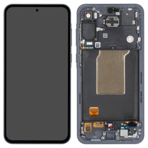 LCD ekranas Samsung A556 A55 5G su lietimo ekranu ir rėmeliu Awesome Navy originalus (naudotas Grade C)