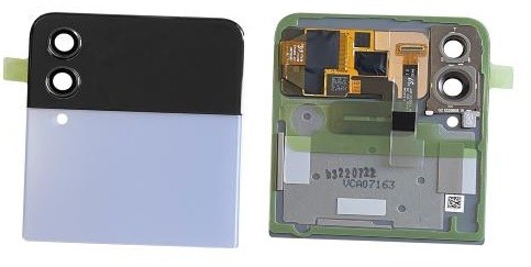 LCD ekranas Samsung F721 Z Flip4 5G su jutikliniu ekranu ir rėmu (Išorinis) mėlynas originalus (naudotas Grade B)