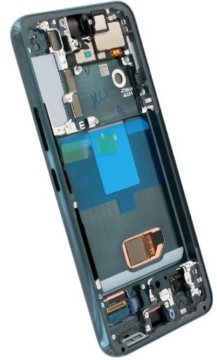 LCD ekranas Samsung S901 S22 5G su lietimo ekranu ir rėmeliu žalias originalus (naudotas Grade A, be mygtukų)
