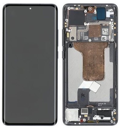 LCD ekranas Xiaomi 12 5G/12X 5G/12S 5G su jutikliniu ekranu su rėmeliu juodas originalus (naudotas Grade A)