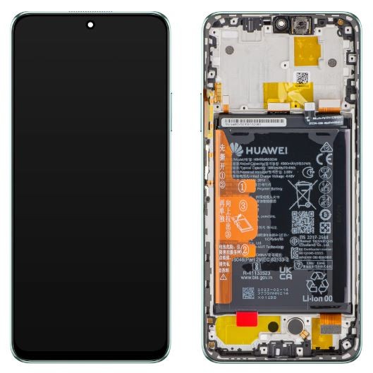 LCD ekranas, skirtas Huawei Nova Y90, su jutikliniu ekranu, rėmeliu ir baterija, žalias, originalus (service pack)