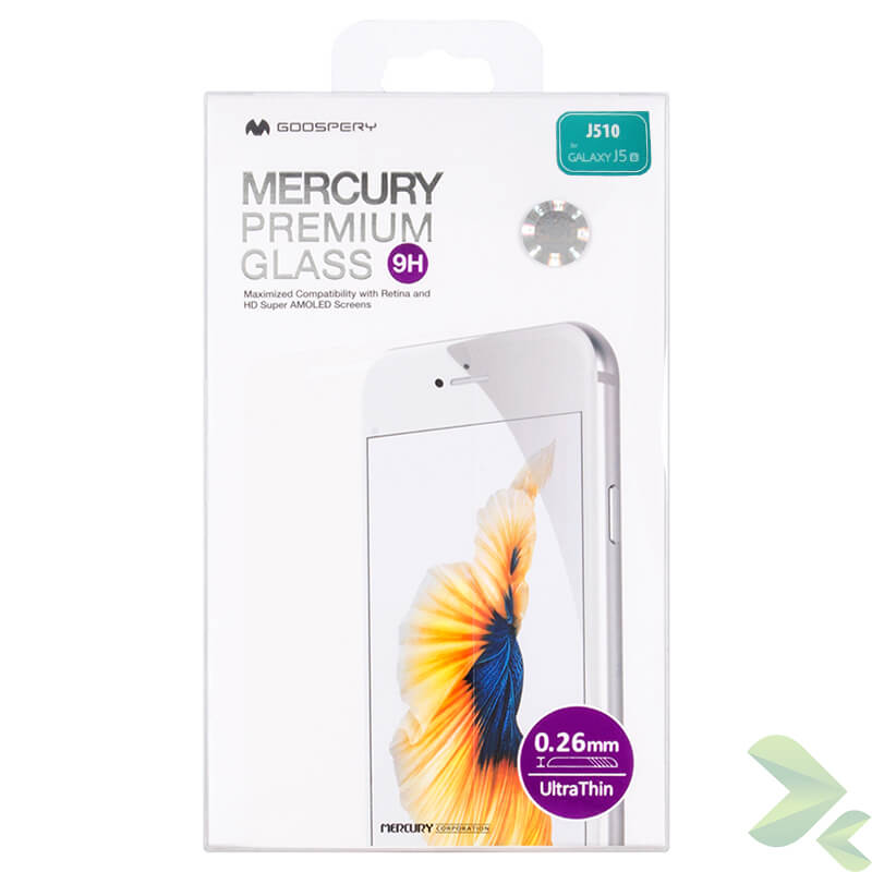 Mercury Premium Glass 9H grūdintas apsauginis ekrano stiklas, skirtas Samsung Galaxy J5 (2016)