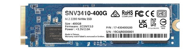 SSD diskas Synology SNV3400 400GB M.2 NVMe PCIe skaitymas 3000 MB/s rašymas 750 MB/s