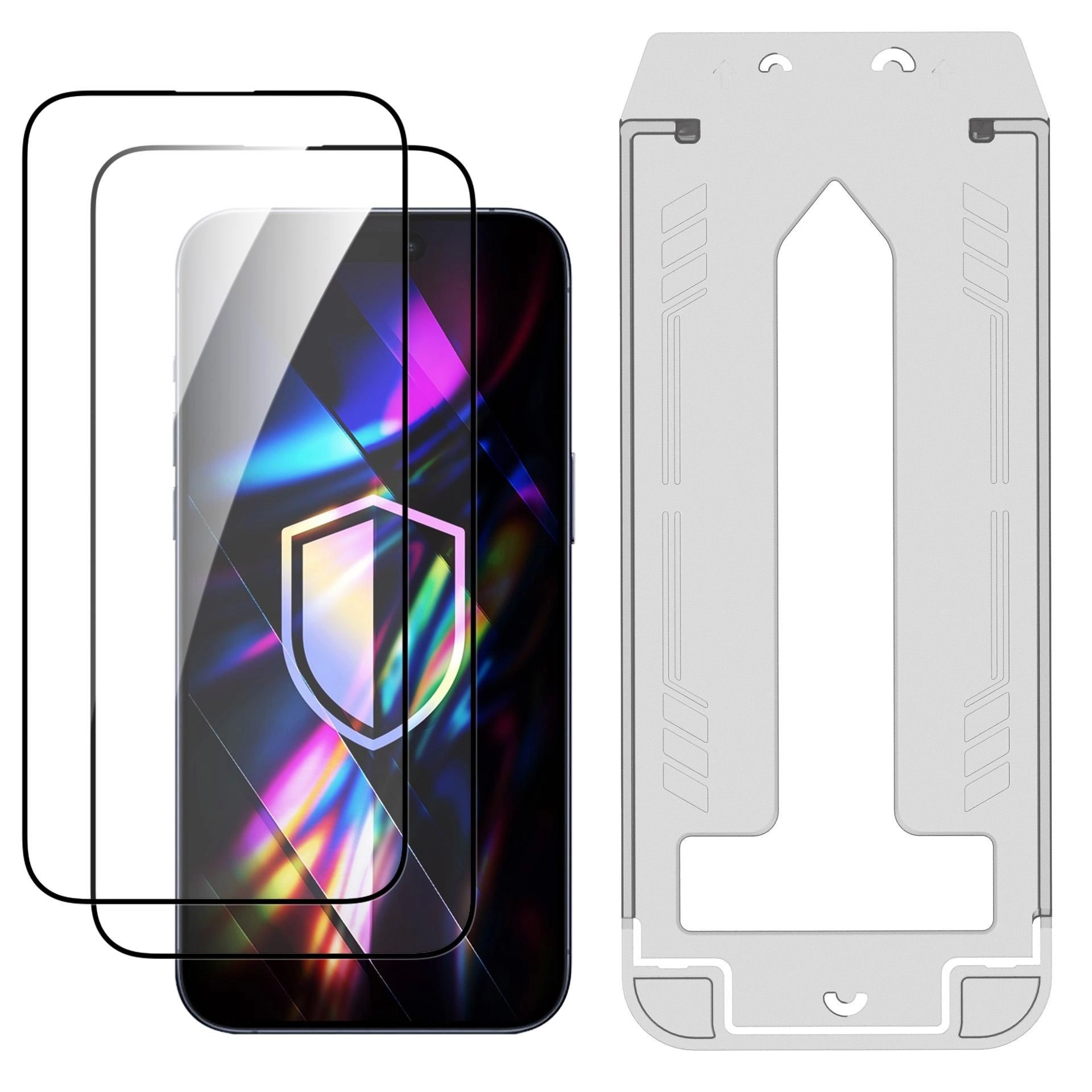 3mk Hardy Hardura 9H LCD grūdintas stiklas su aplikatoriumi, skirtas Apple iPhone 16 Pro Max, juodas (2 vnt.)