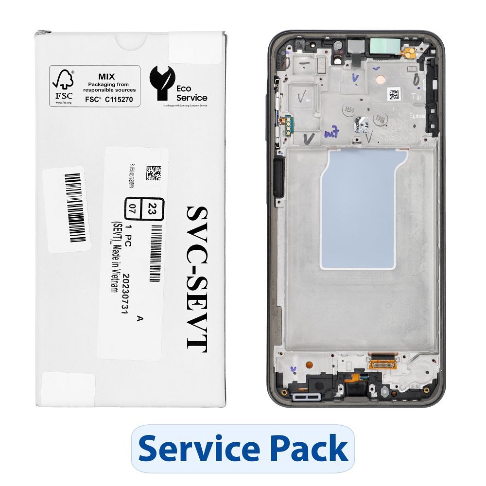 ServicePack LCD ekranas SAMSUNG A26 5G A266B juodas GH82-37049A