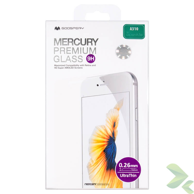Mercury Premium Glass 9H grūdintas apsauginis ekrano stiklas, skirtas Samsung Galaxy A3 (2016)