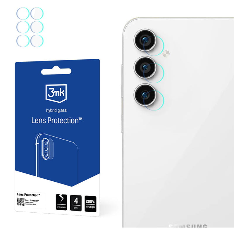 Защитное стекло для камеры 3mk Lens Protection для Samsung Galaxy S23 FE, 4 комплекта