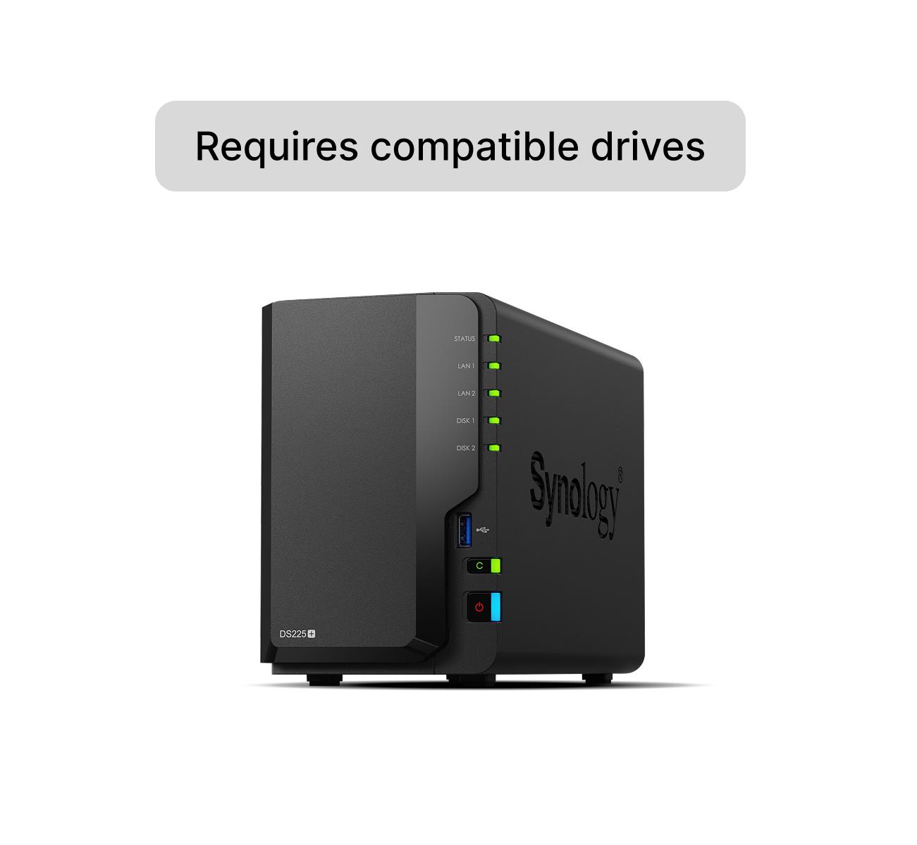 Tinklo saugykla SYNOLOGY DS225+ 2 vietų 2GB