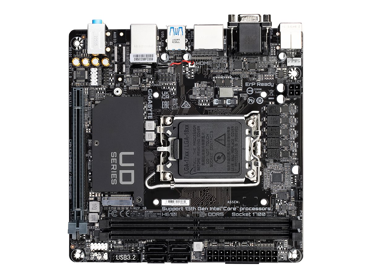 GIGABYTE H610I материнская плата Intel Core 14th 4+1+1 VRM DDR5 5600MHz PCIe 3.0 M.2 GbE LAN USB 3.2 Gen 1