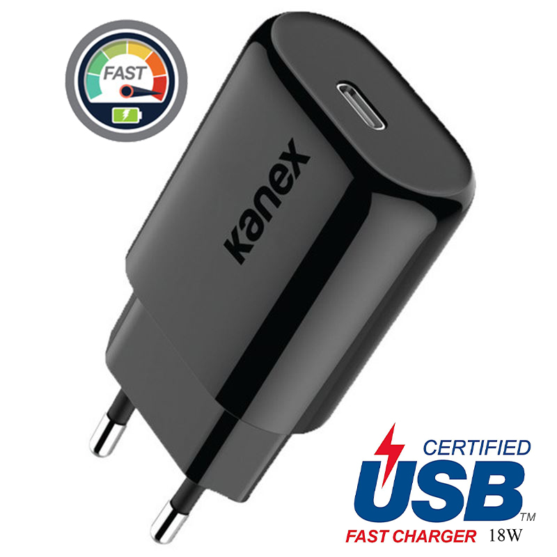 Сетевое зарядное устройство Kanex GoPower 18 W USB-C, чёрное