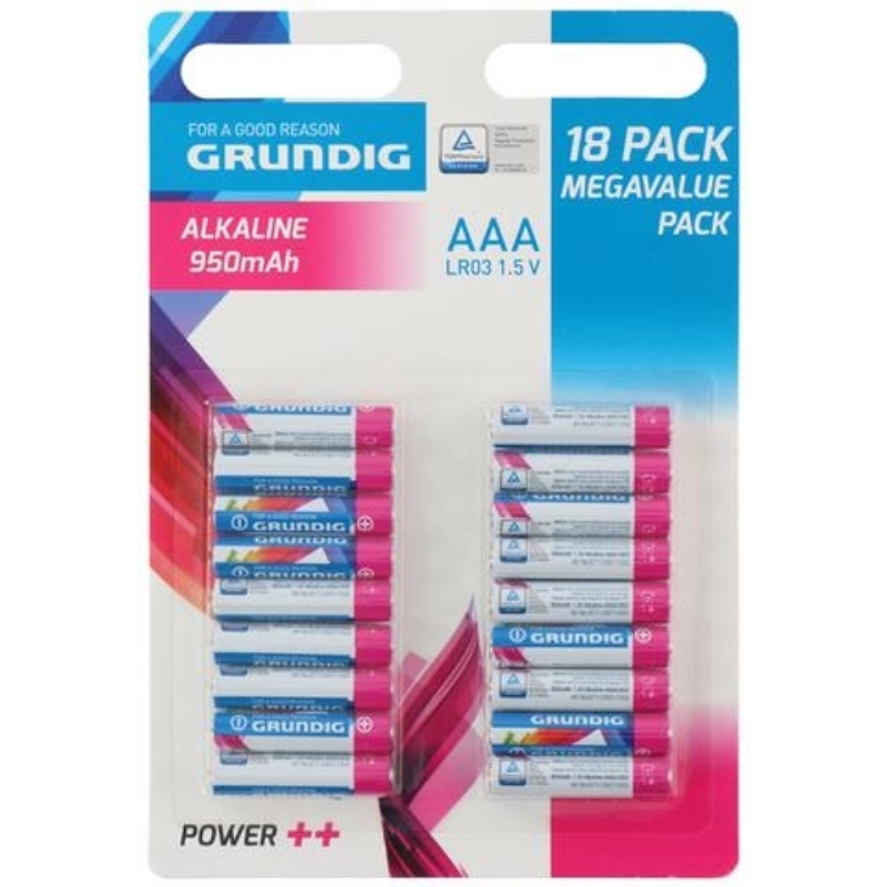 Grundig AAA / R03 1,5 V šarminės baterijos, 18 vnt.