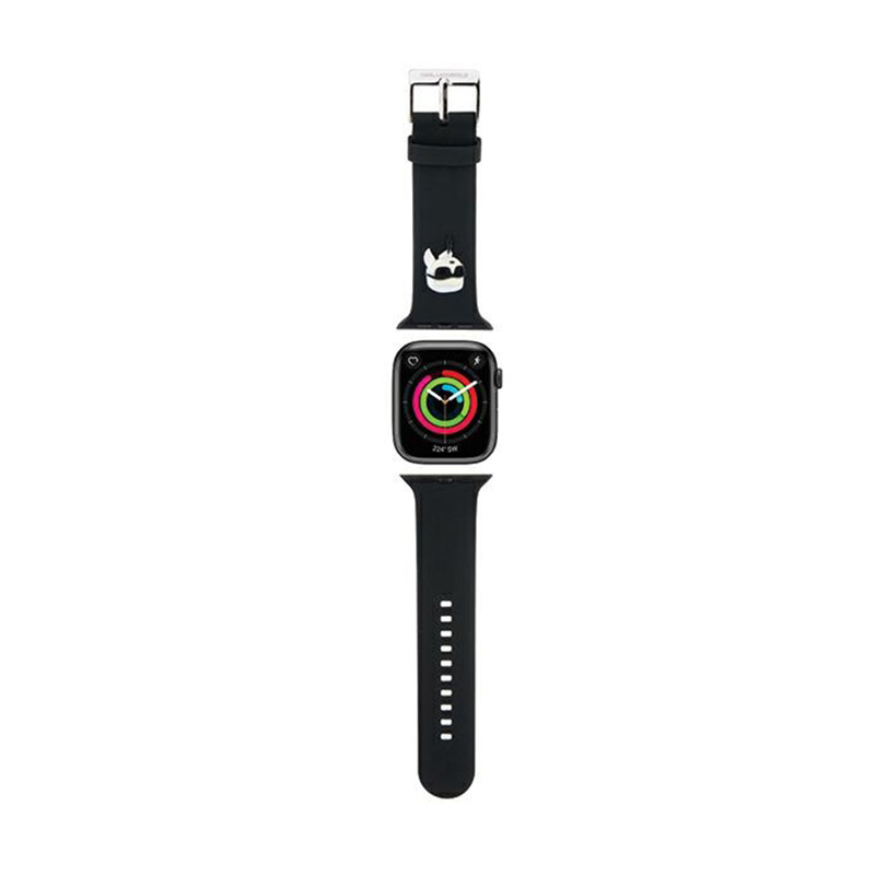 Karl Lagerfeld 3D Rubber Karl Head dirželis juodas skirtas Apple Watch 38/40/41mm