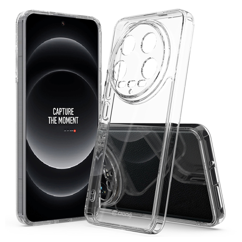 Crong Crystal Shield Cover dėklas, skirtas Xiaomi 14 Ultra, skaidrus