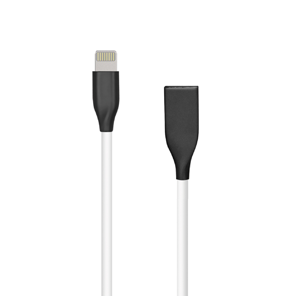 Силиконовый кабель USB - Lightning, 1м, белый