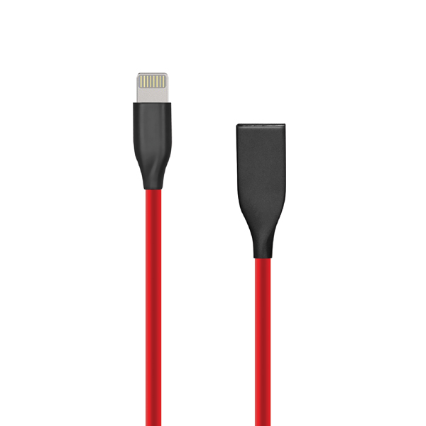 Силиконовый кабель USB - Lightning, 2м, красный