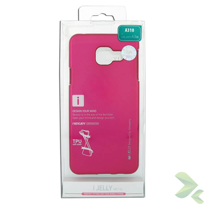 Mercury I-Jelly dėklas, skirtas Samsung Galaxy A3 (2016), ryškiai rožinis